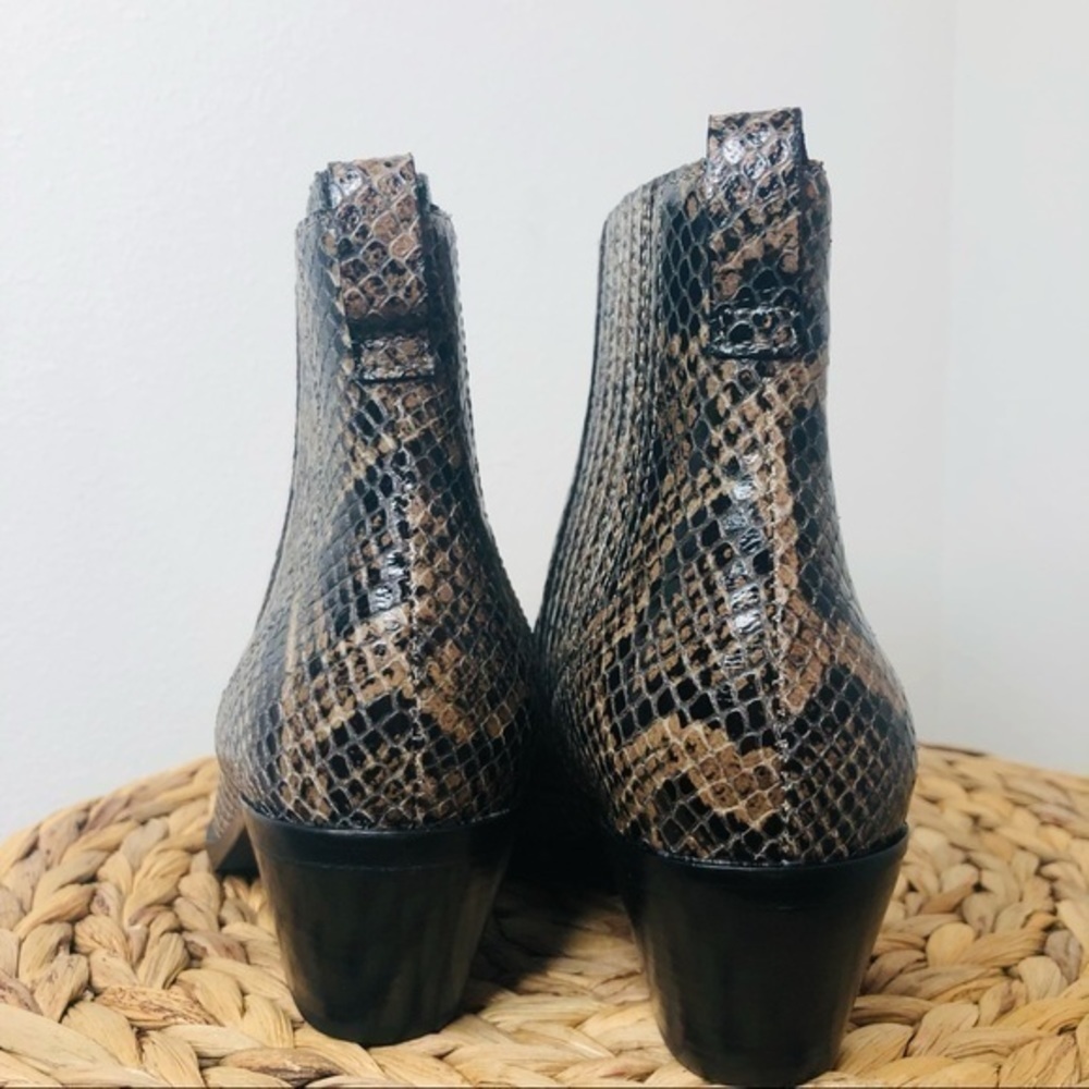 NWT ASH Boots floyd chelsea Ankle Boot taupe python print leather Animal Print - Picture 5 of 5